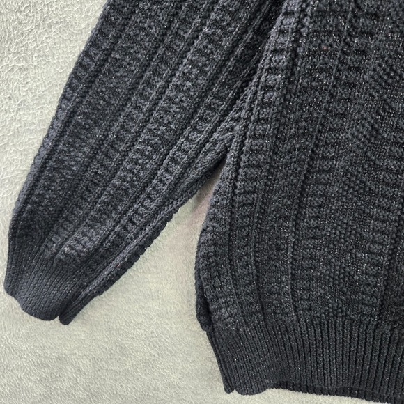 Lauren Ralph Lauren Women Sweater Large Black Aztec Sparkle Long Sleeve - Picture 8 of 8